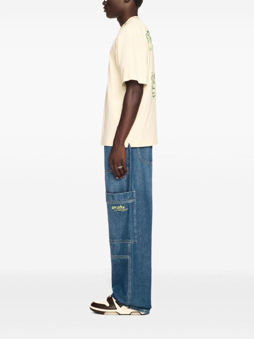 Off-white Irregular Straight-leg Cargo Jeans