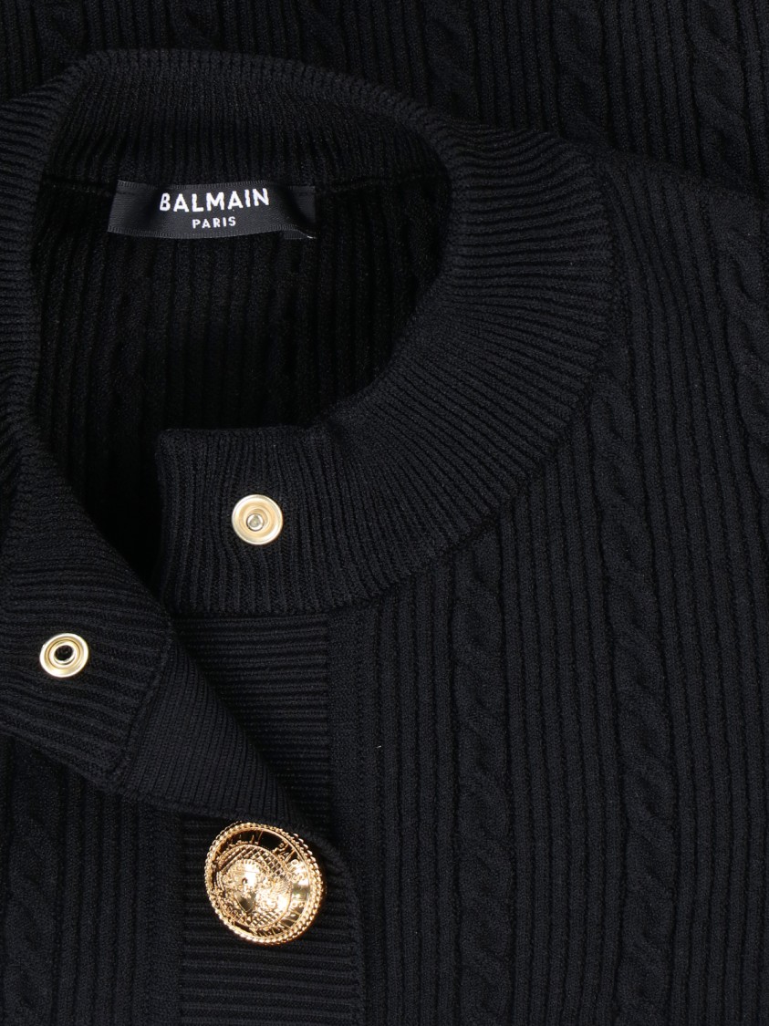 Balmain Short Sleeve Cardigan Sweaters And Cardigans Black In Black