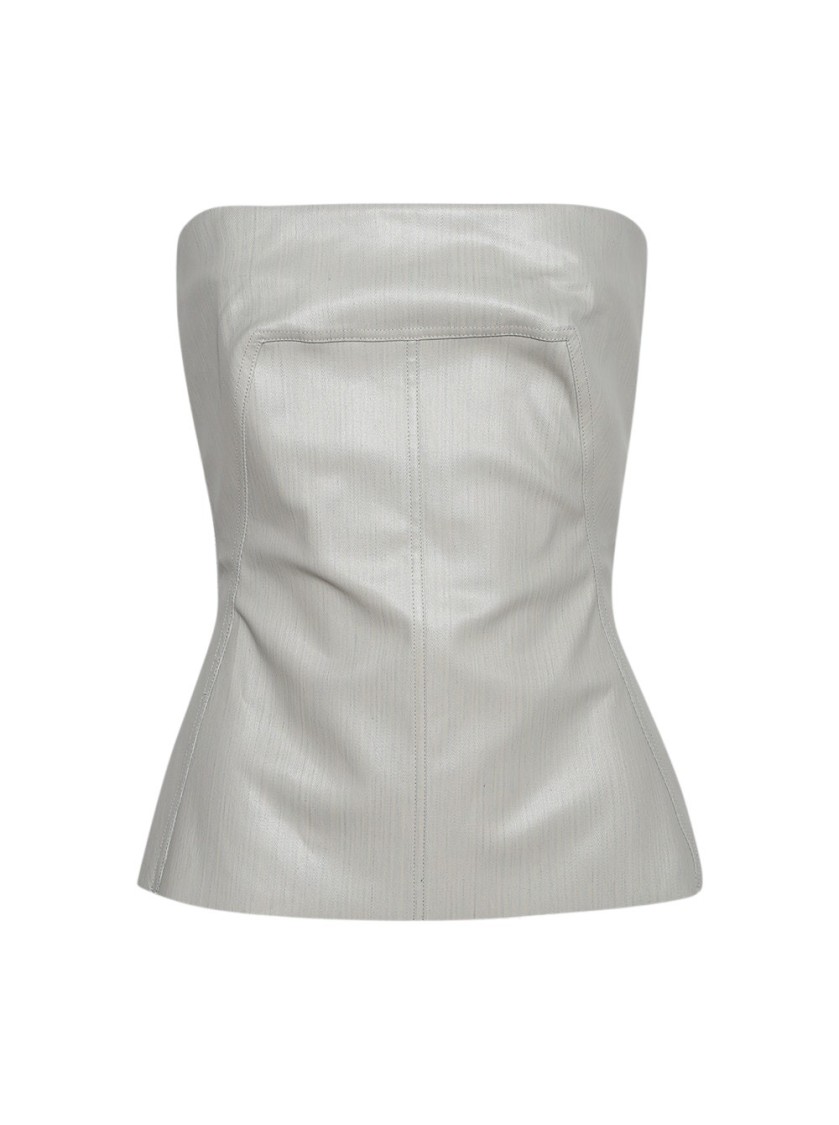 Rick Owens Denim Bustier Top Dinge In White