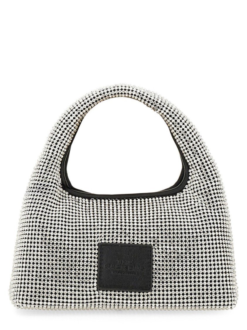Marc Jacobs The Sack Crystal Embellished Mini Hobo Bag In Silver