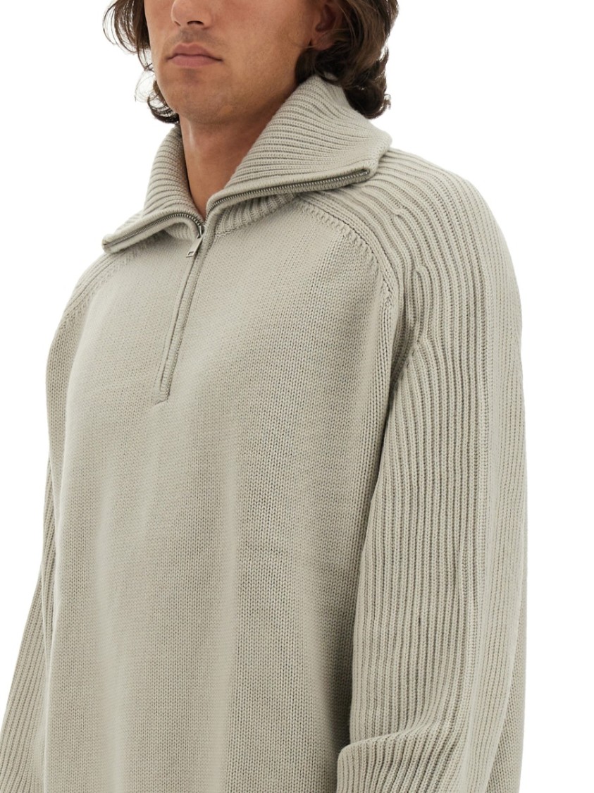 Studio Nicholson Merino Wool Quarter-zip Sweater In Neutrals