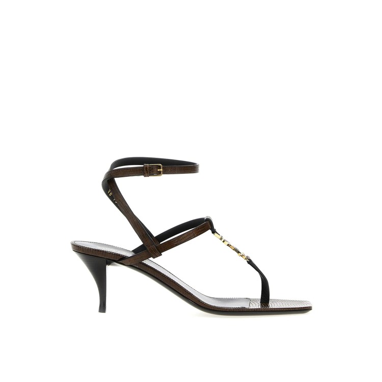 Saint Laurent Cassandra Leather Flip-Flop Sandals | THE LIST