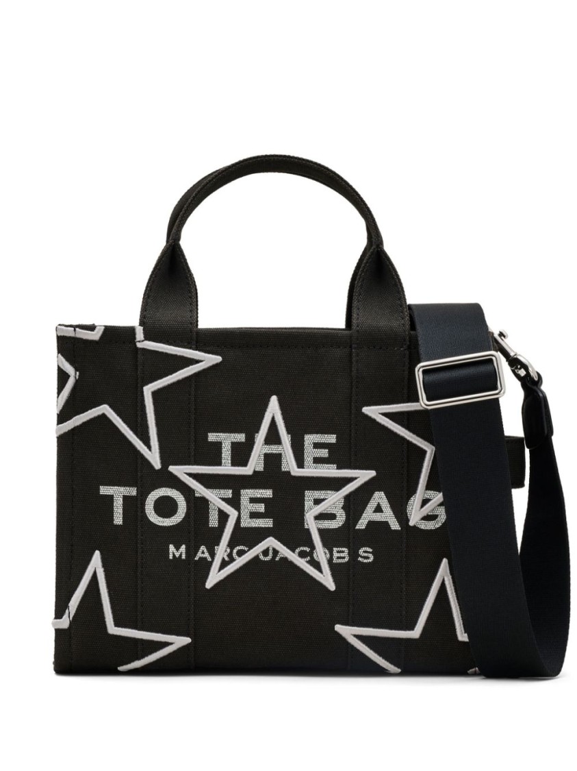 Marc Jacobs Structured Black Handbag With Star Motif And Versatile Strap