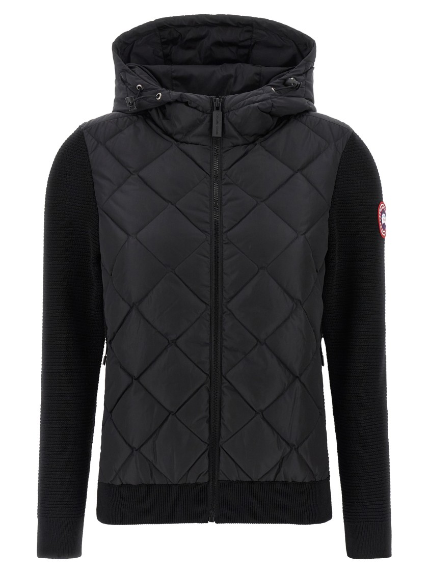 Canada Goose Hybridge Quilted Shell And Wool Jacket In Black