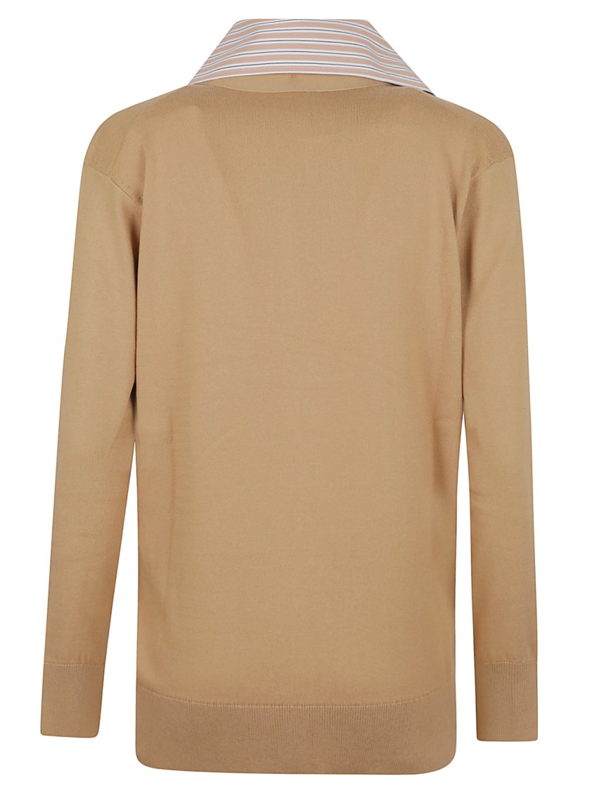 Patou Collar Cardigan Cotton Patch Pockets