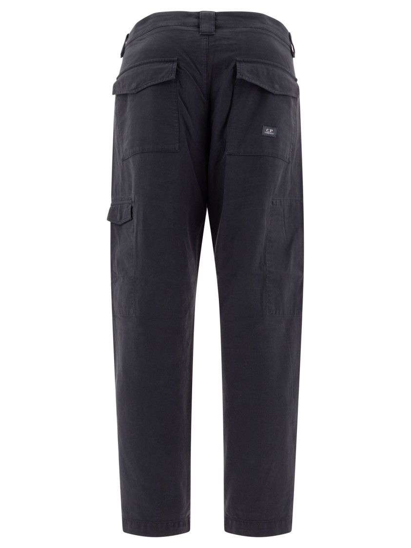 C.p. Company Ottoman Cargo Trousers In Black