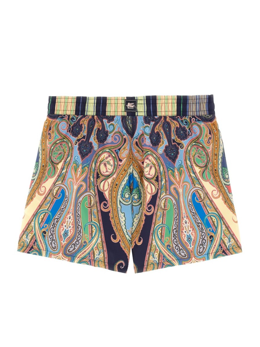 Etro Vibrant Paisley Pattern Boxer Swimsuit In Multicolor