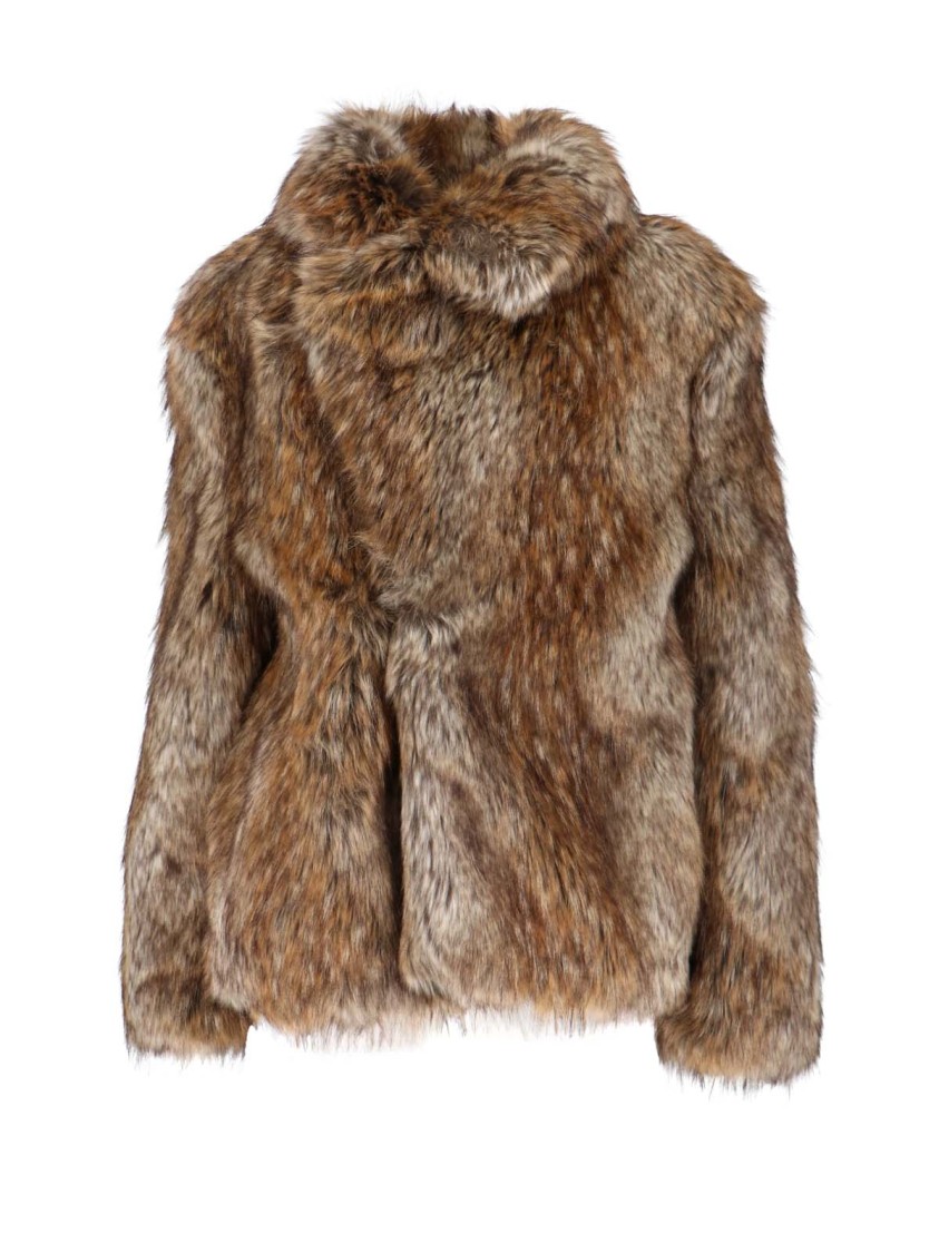 Mm6 Maison Margiela Acrylic Jacket Synthetic Fur In Brown