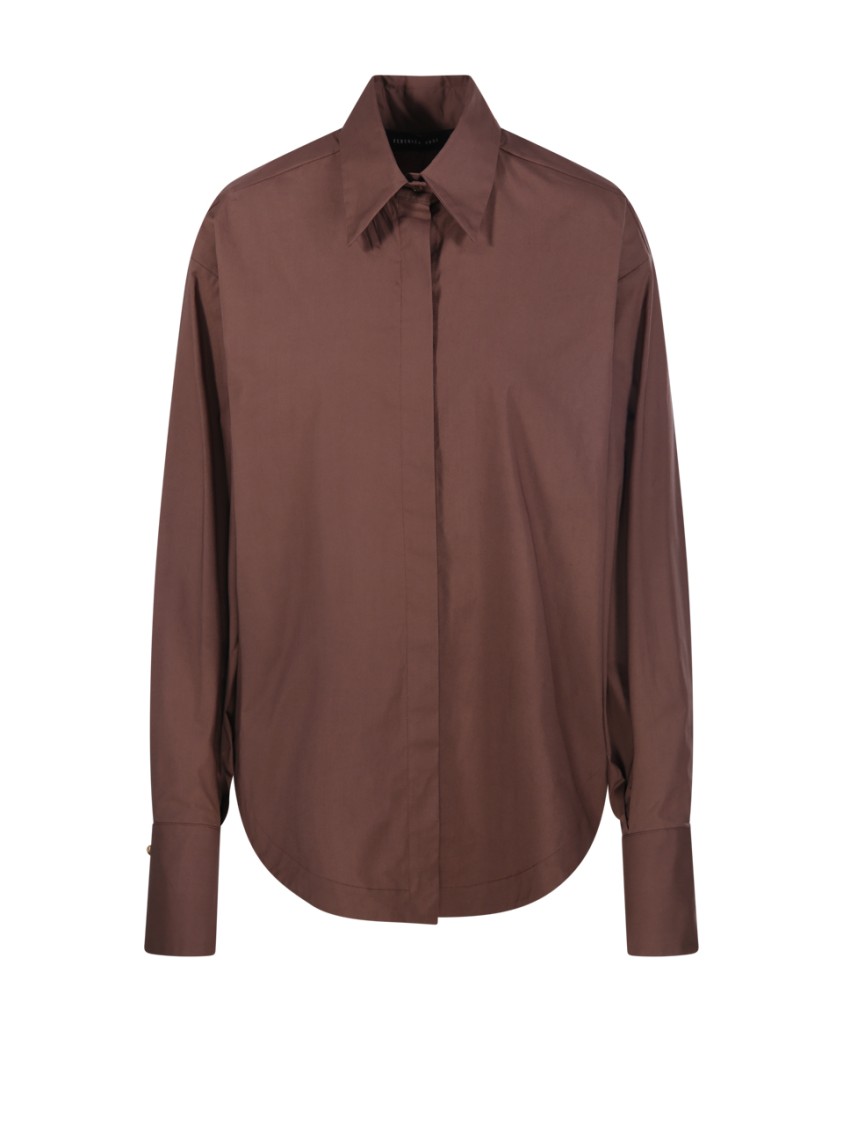 Shop Federica Tosi Brown Over Shirt