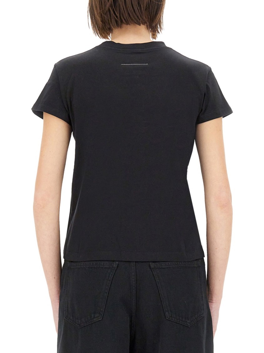 Mm6 Maison Margiela Mm6 By Maison Margiela Black Cotton T-shirt In Black