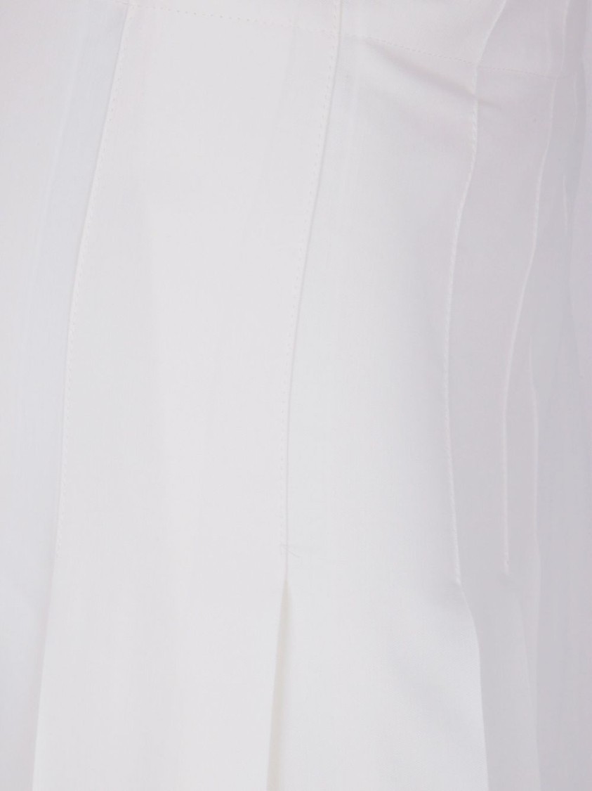 P.a.r.o.s.h Long Pleated High Waist Midi Skirt In White
