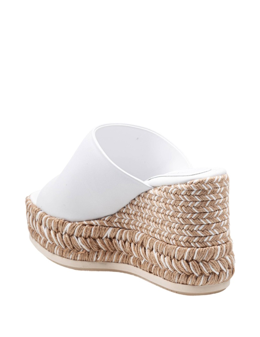 Paloma Barceló Paloma Alide Sandal In Leather With Rope Wedge In White