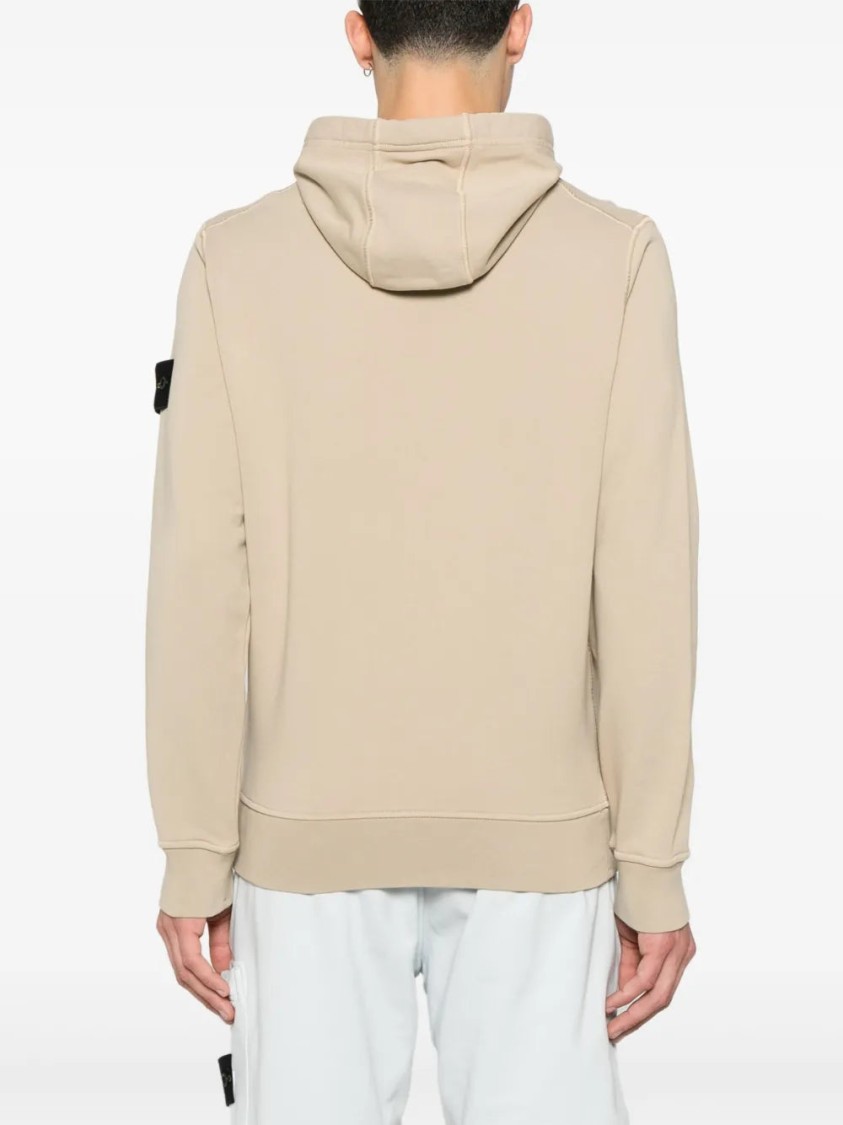 Shop Stone Island Compass-badge Hoodie In Neutrals