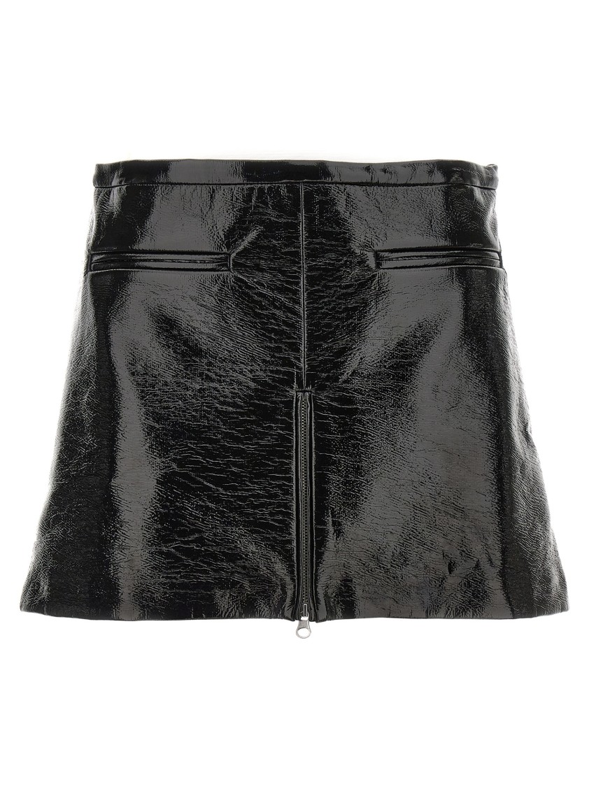 Courrèges Heritage Viny Mini Skirt In Black