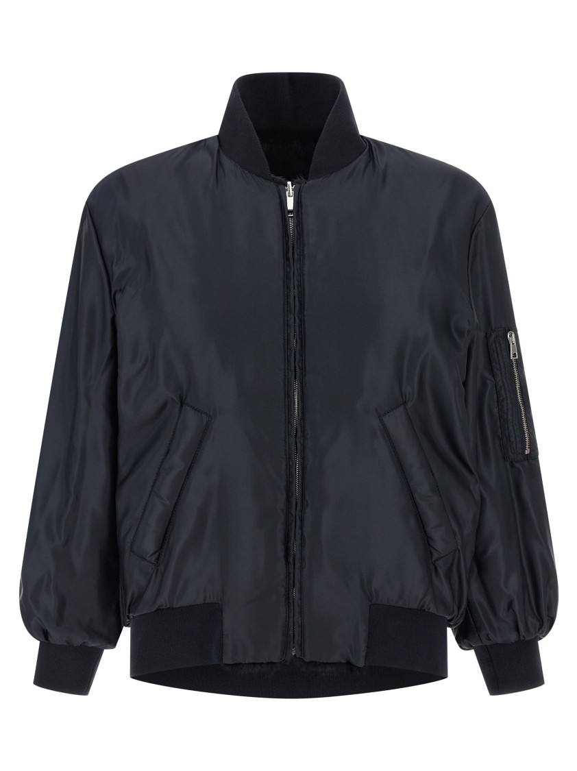 Blancha Luxurious Mink Fur Bomber Jacket With Zip Closure And Casual Appeal In Black