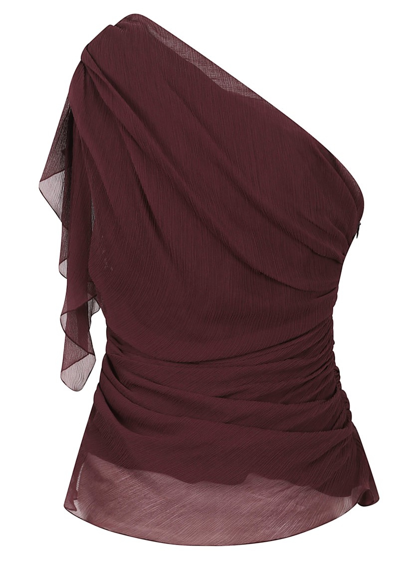 Victoria Beckham Draped One-shoulder Top Asymmetric Hem