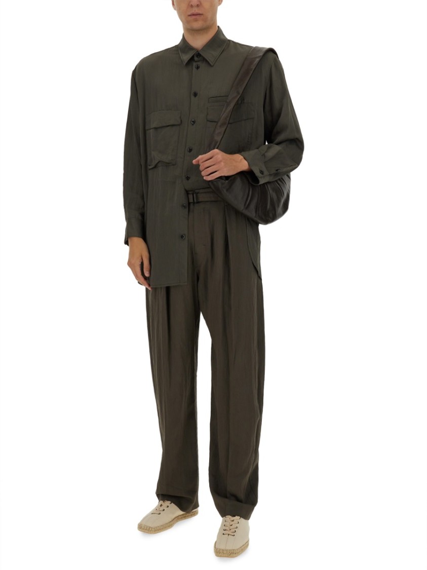 Lemaire Relaxed Fit Utility Overshirt In Gray