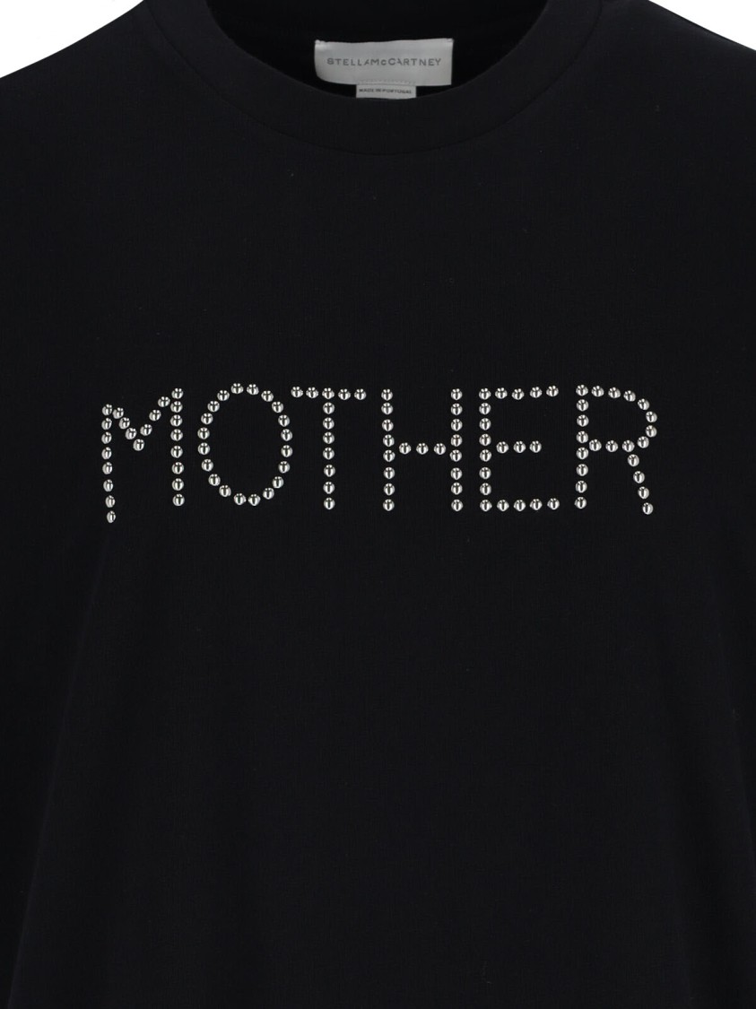 Stella Mccartney Crew Neck Studded Lettering Top
