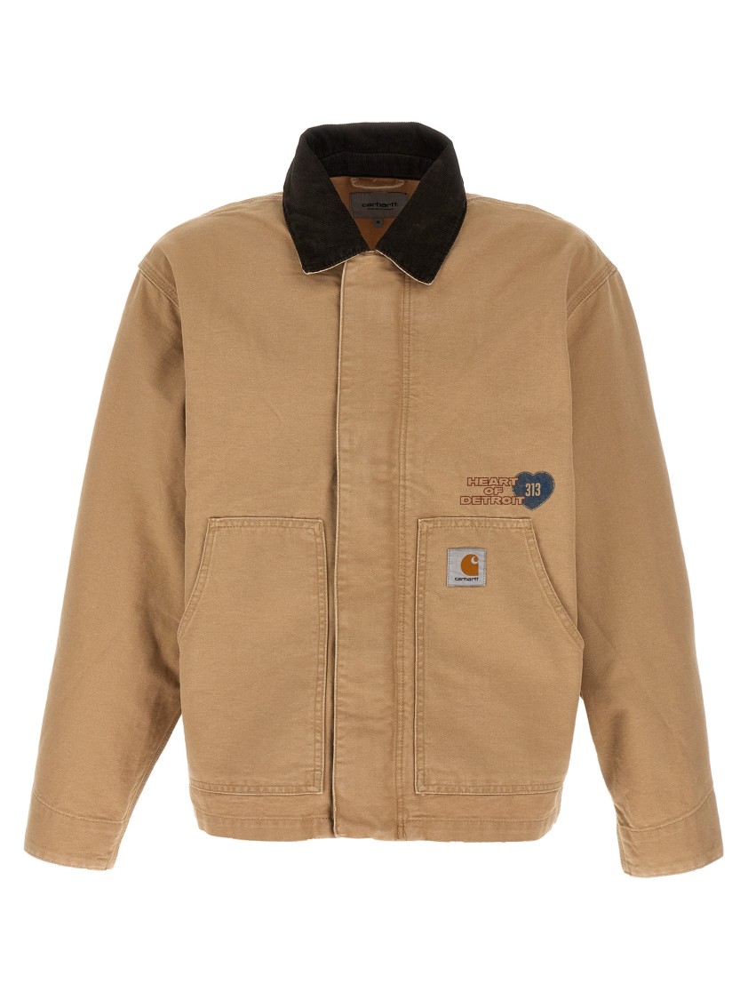 Carhartt Work In Progress Og Arcan Graphic Organic Cotton Canvas Jacket In Brown