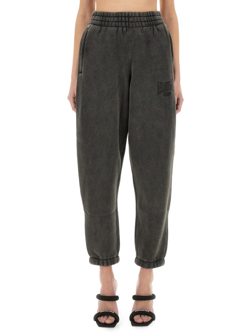 Alexander Wang Logo Print Sweatpants In Black