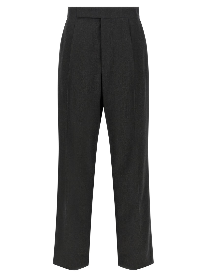Fear Of God Herringbone Patterned Wool Pants With Relaxed Fit In Black