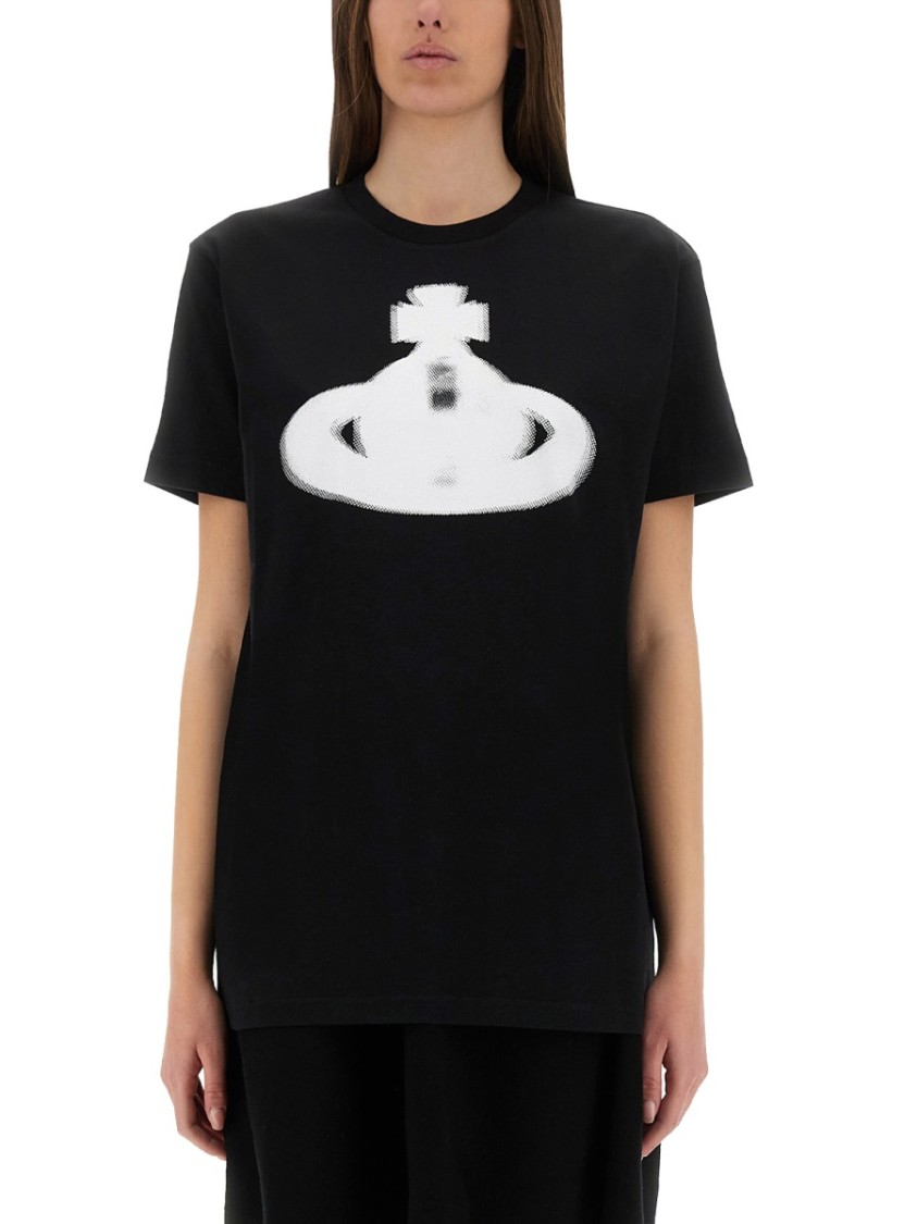Shop Vivienne Westwood "halftone Orb" T-shirt In Black