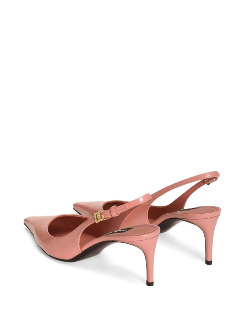 Dolce & Gabbana 70 Patent Leather Slingback Pumps In Pink