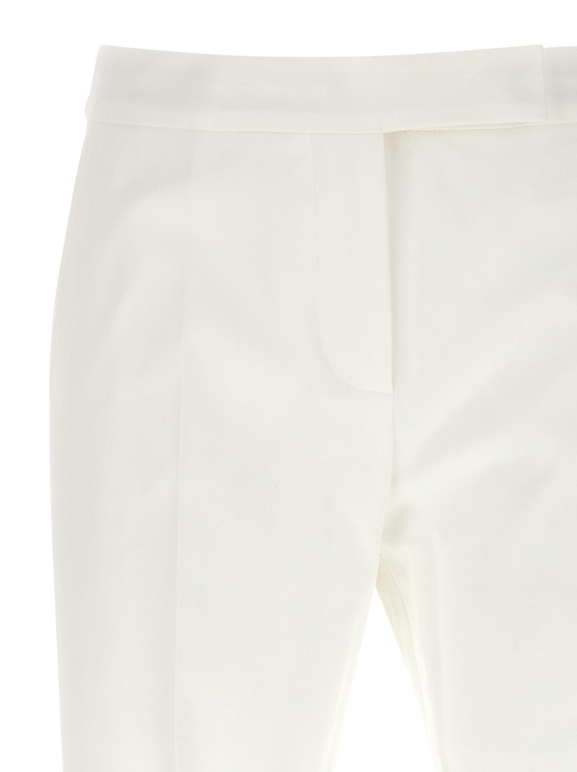 Max Mara White Cotton Okra Pants In White