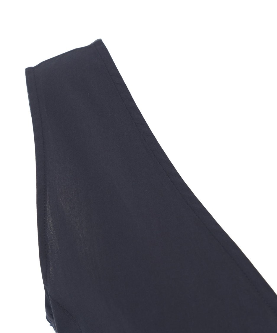Ottod'ame Flowing A-line Midi Dress With V-neckline In Black