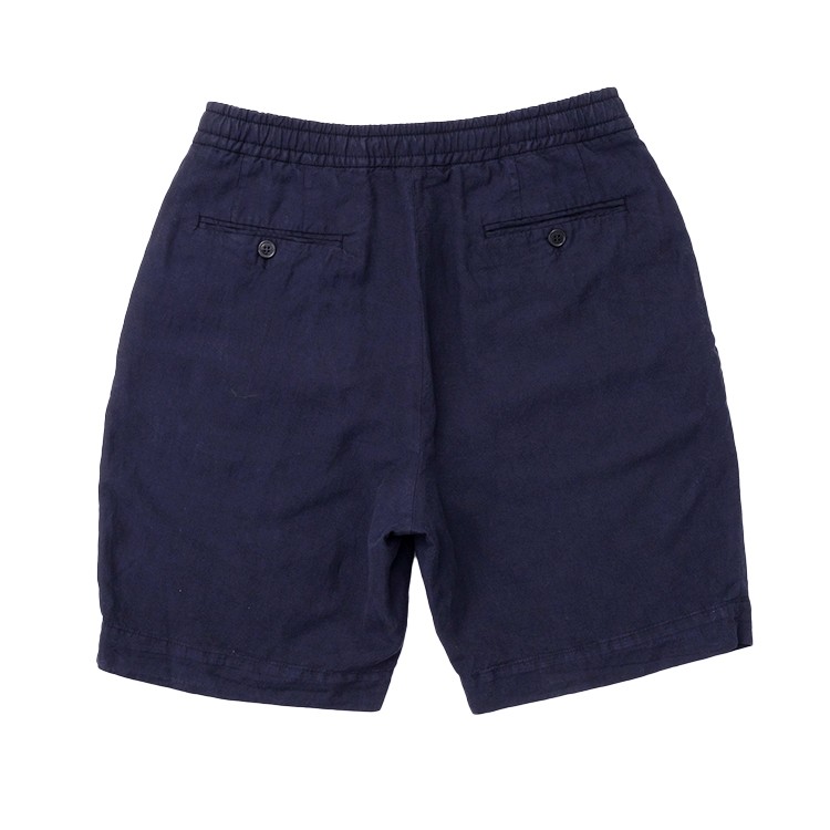 Officine Generale Adjustable Grosgrain Drawstring Blue Shorts In Blue