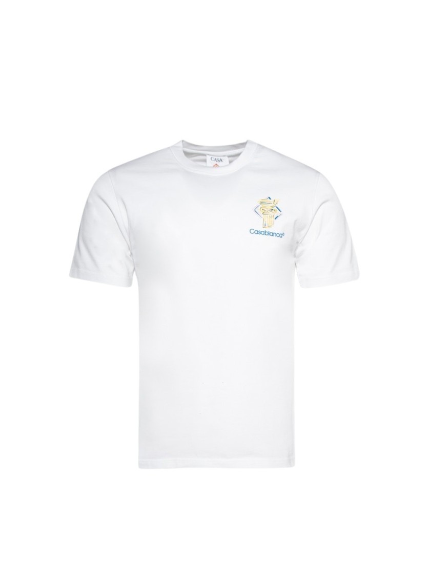 CASABLANCA CASABLANCA DIAMOND COLUMN PRINTED TEE WHITE