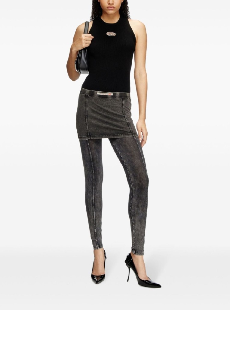 Diesel M Onerva Knitted Top With Logo Plaque In Black
