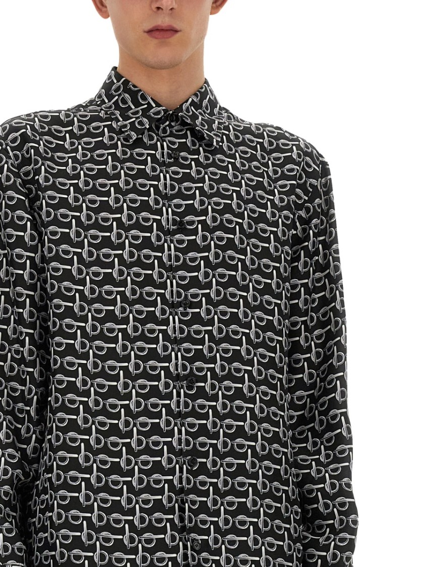 Shop Burberry Oversize Black Silk Shirt