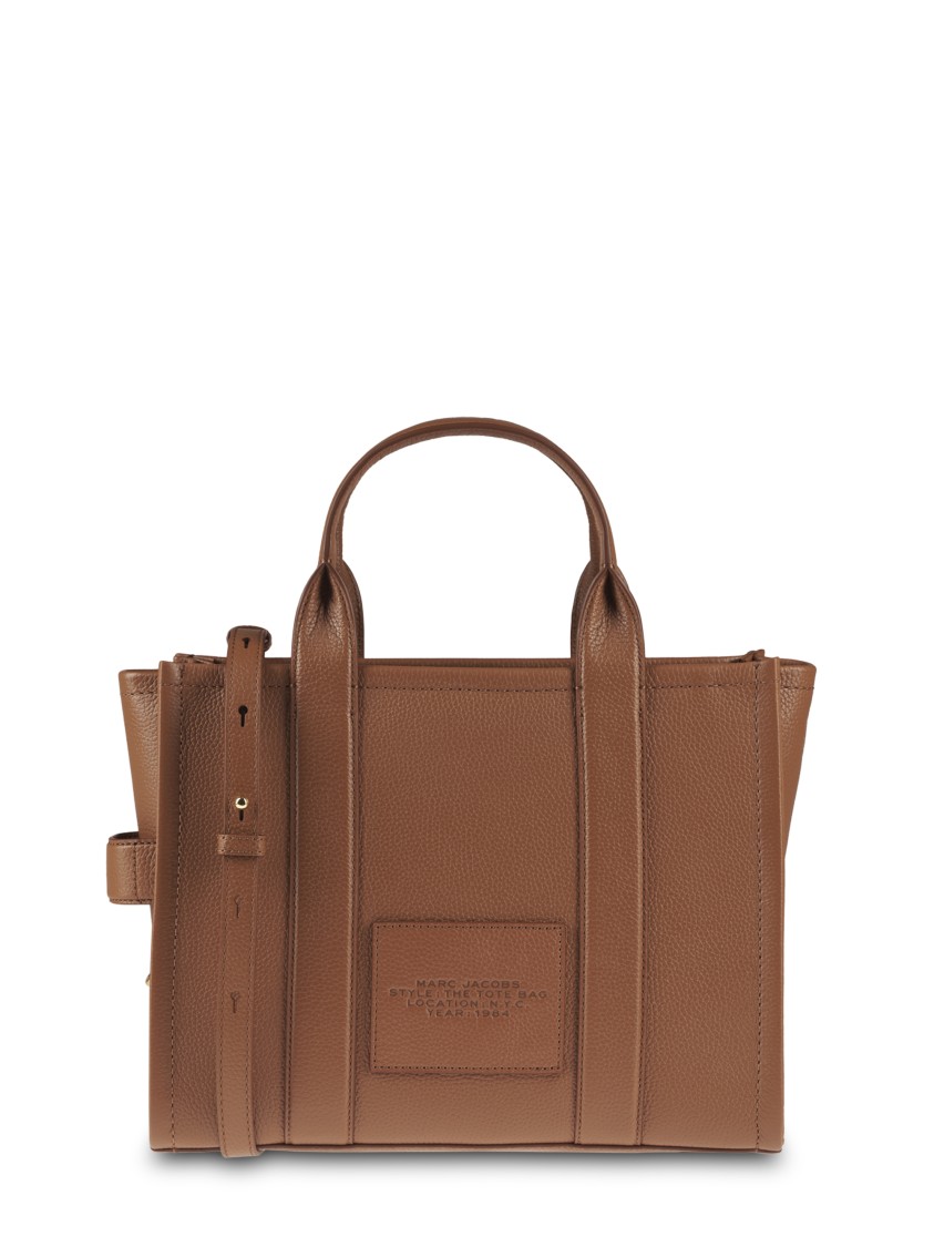 Marc Jacobs Structured Medium Tote Bag With Textured Leather Finish In Brown