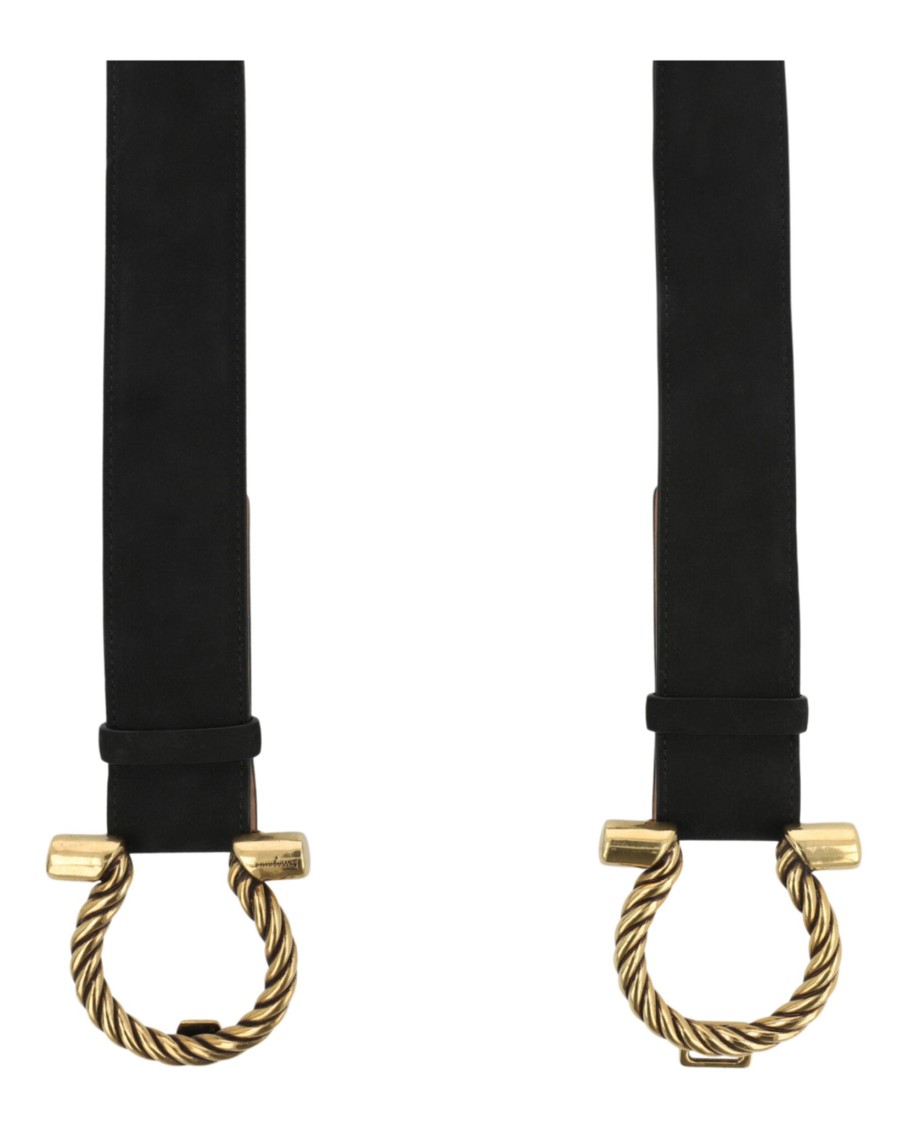 Ferragamo Rope Gancini Suede Belt