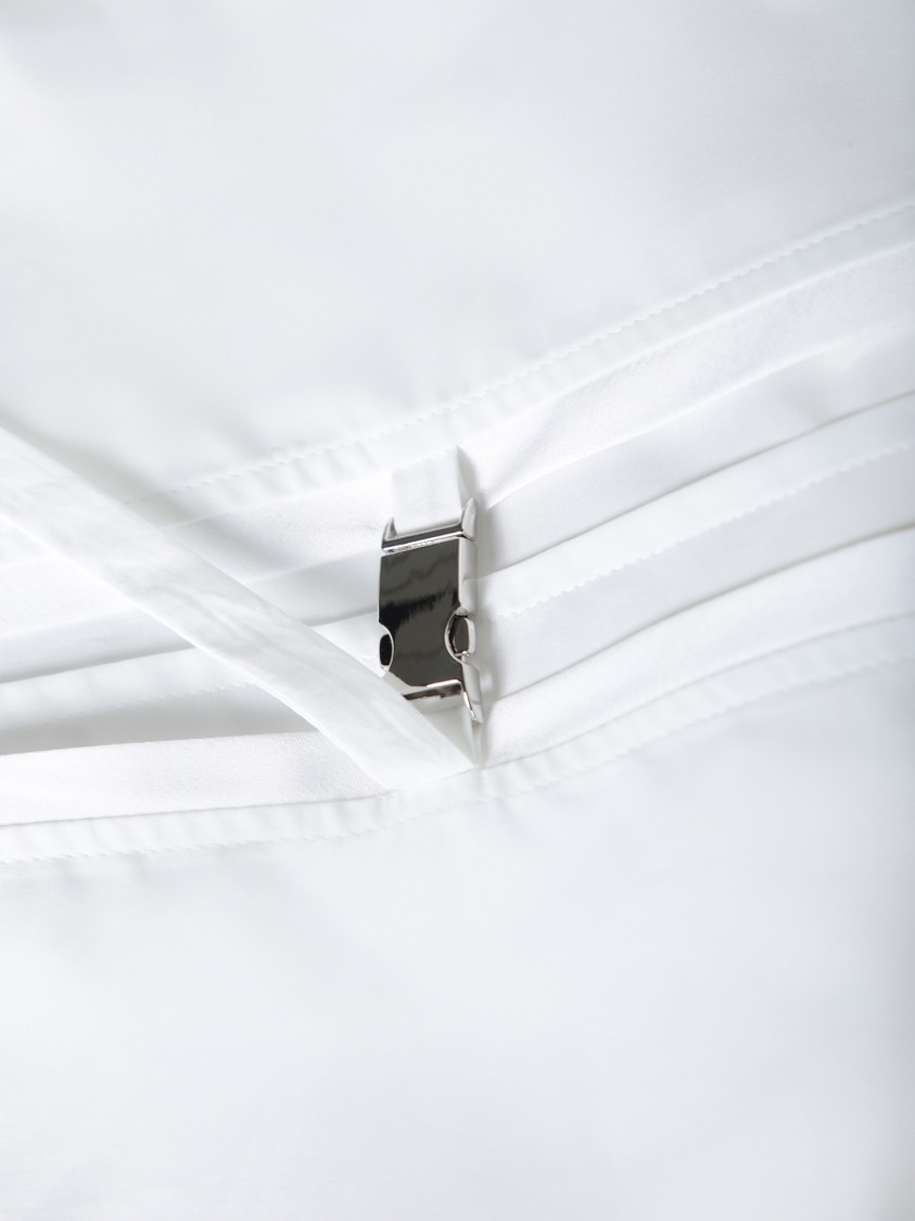 Pinko Poplin Shirt With Puff Sleeves In White