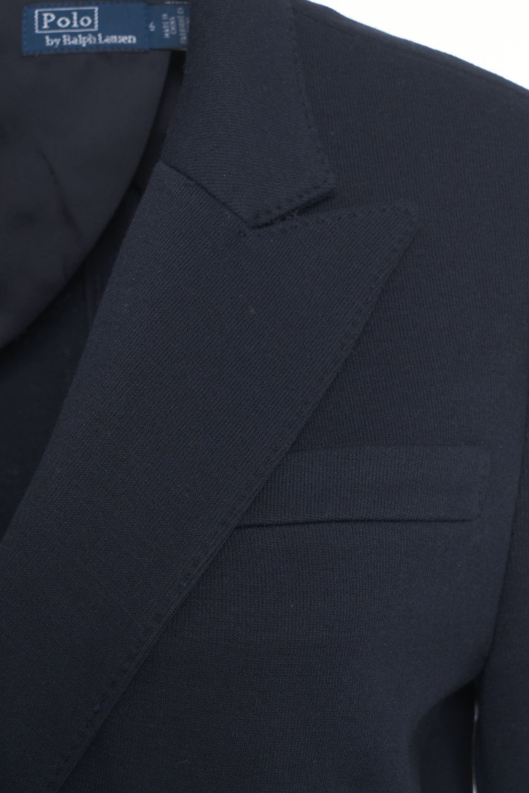Shop Polo Ralph Lauren Double-breasted Knit Blazer In Blue