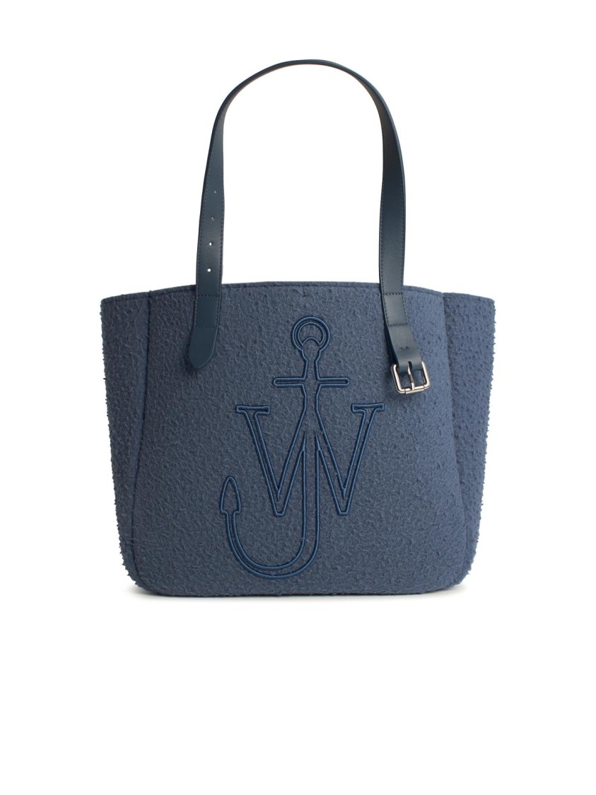 Jw Anderson J. W. Anderson Belt Tote Blue Boiled Wool Shoulder Bag