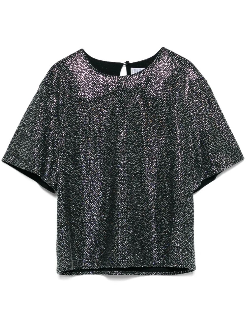 Giuseppe Di Morabito Textured Black Viscose T-shirt In Multi