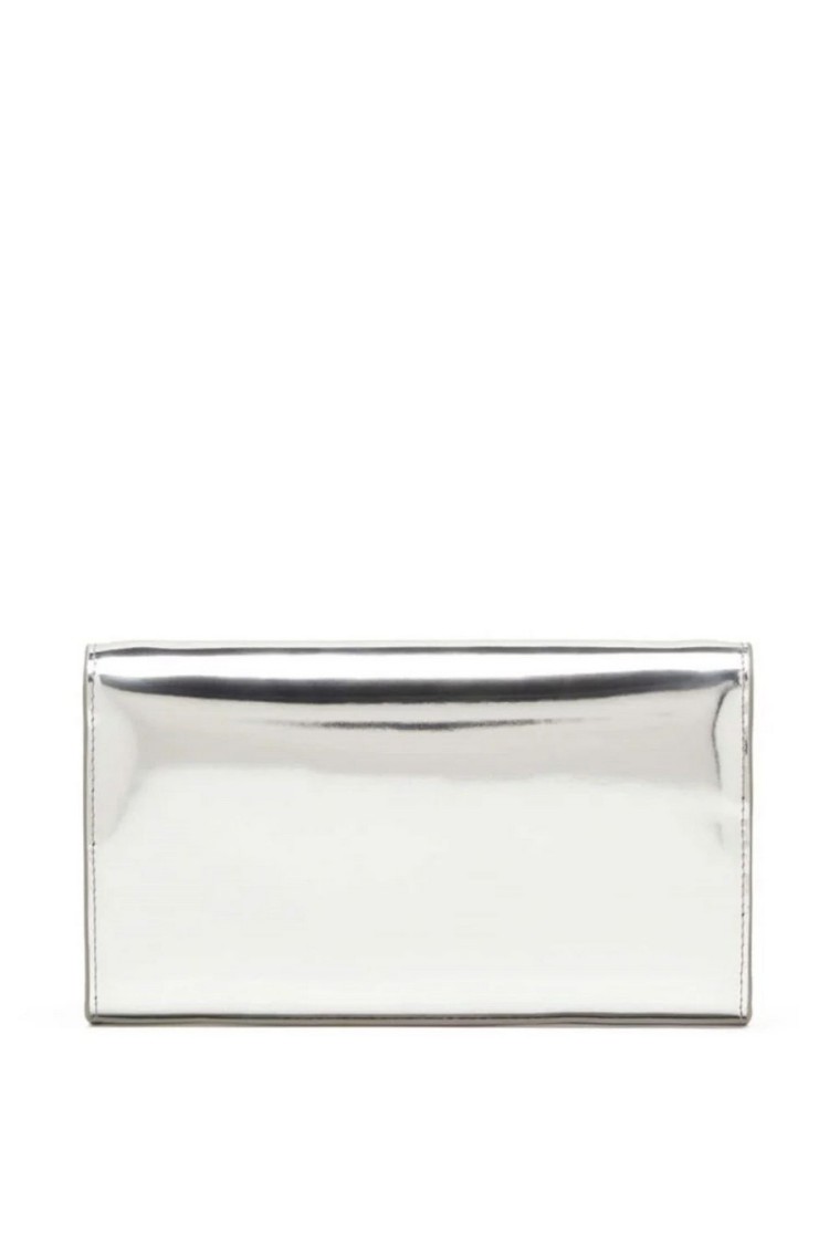 Diesel Silver Handbag With Prominent Logo And Detachable Strap