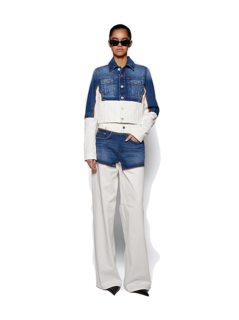 Shop Jean Paul Gaultier The Petit Grand Denim Jeans Ecru In Multicolor