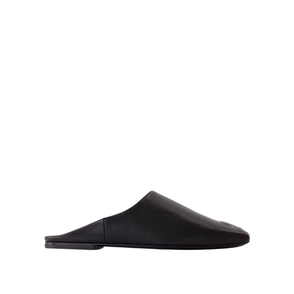 Shop Courrèges Heritage Shadow Mules - Leather - Black