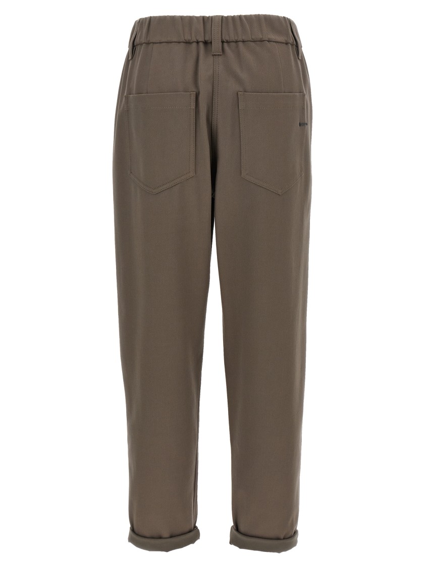 Brunello Cucinelli Elastic Waistband Trousers With Pockets And Loops