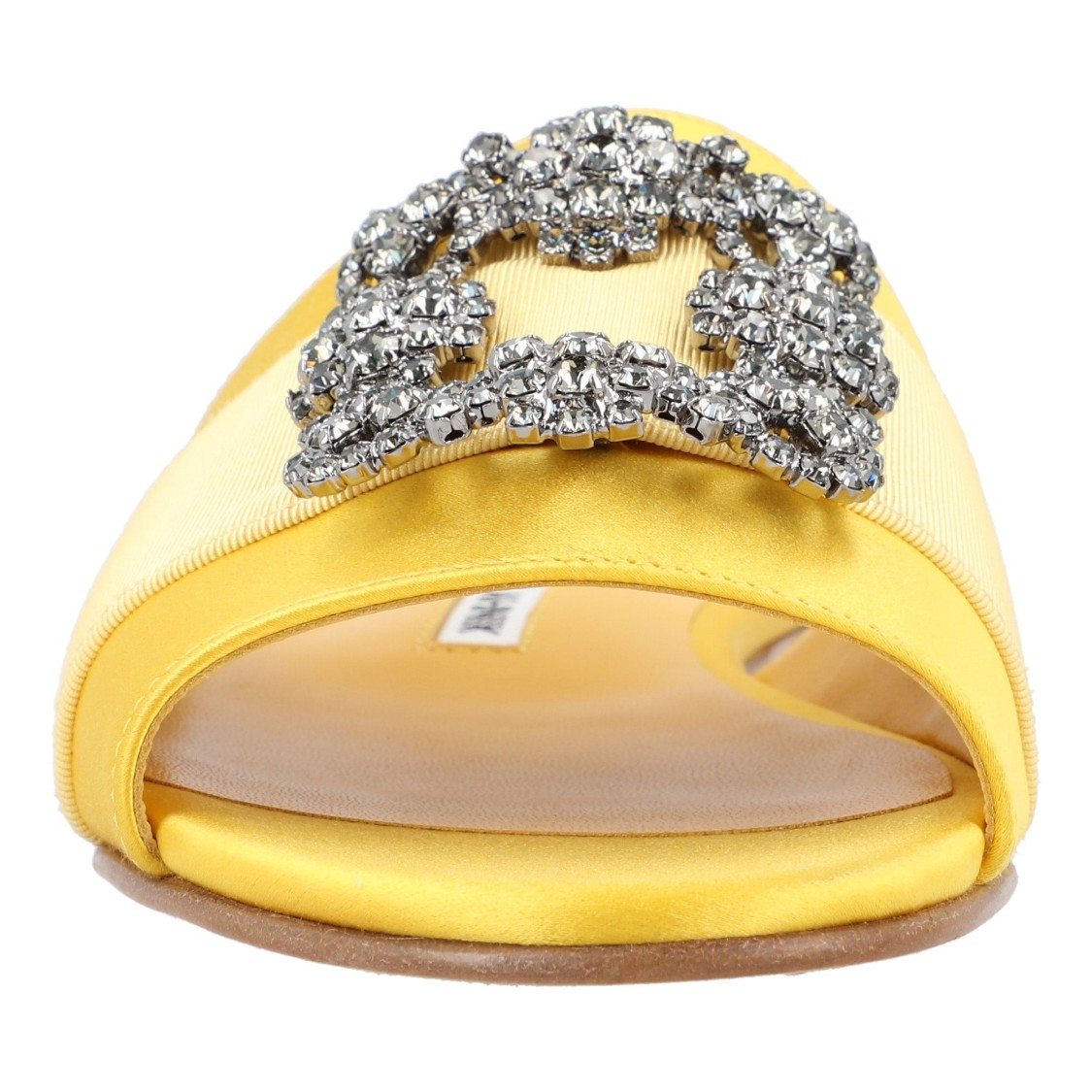Manolo Blahnik Martamod Embellished Satin Mules In Gold