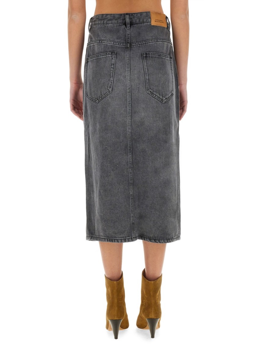 Shop Isabel Marant "tilauria" Skirt In Grey