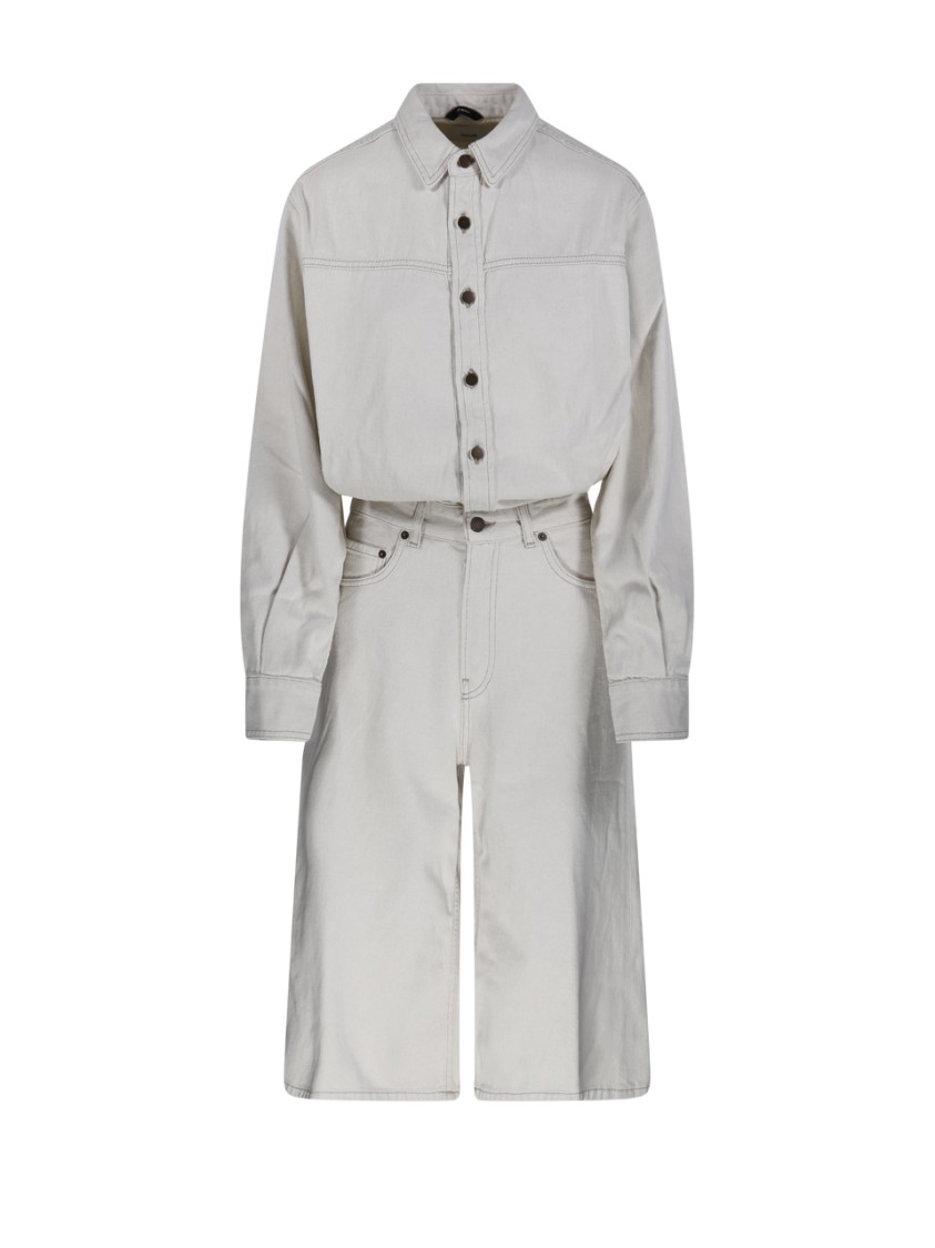 Haikure Cropped Button-up Tonya Pant In Neutrals