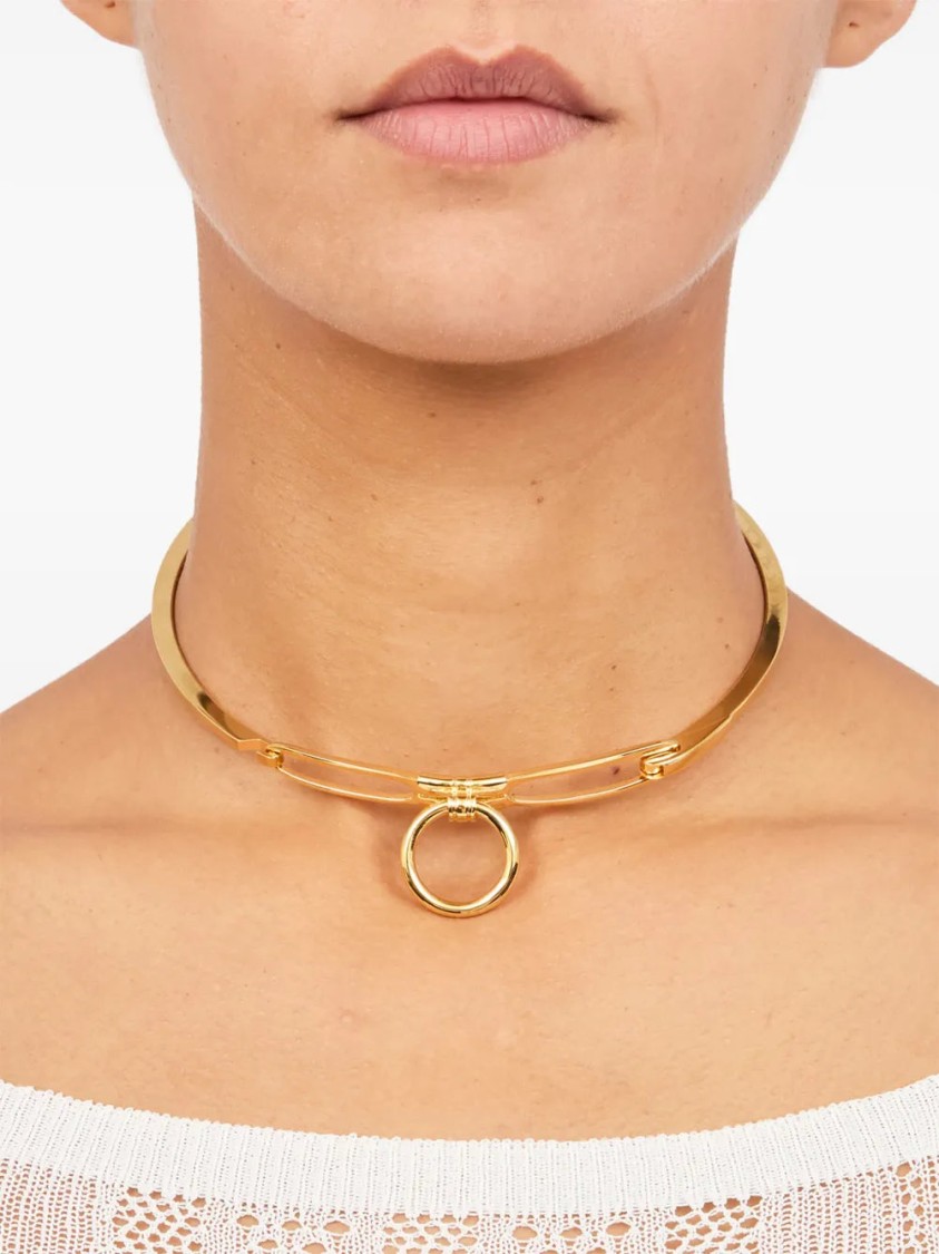 Shop Mm6 Maison Margiela Mm6 By Maison Margiela Gold-tone Minimalist Choker Necklace