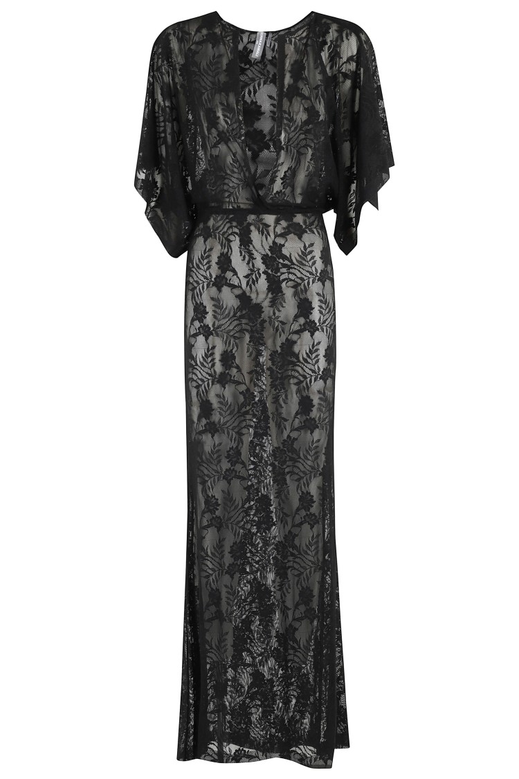 Norma Kamali Obie Cutout Floral-print Georgette Gown