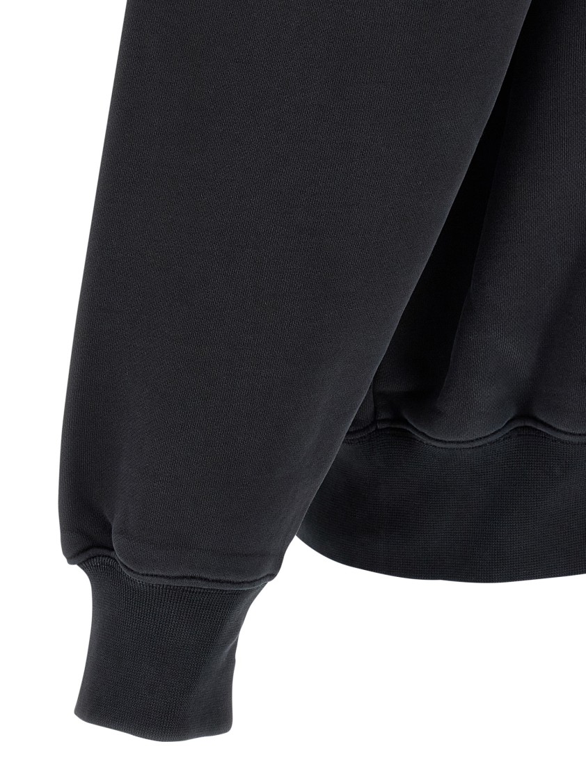 Purple Heavy Cotton Hoodie In Black