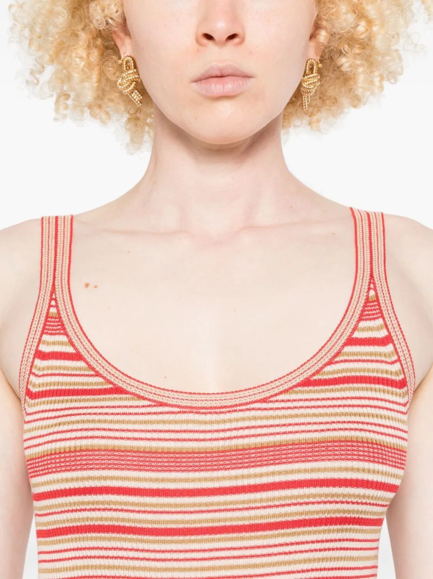 Fendi Multi Stripes Top In Red